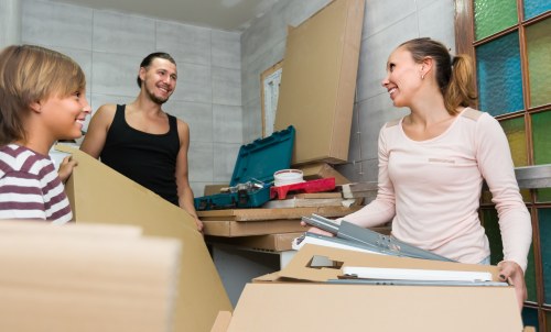 Man and van team preparing items safely before a move