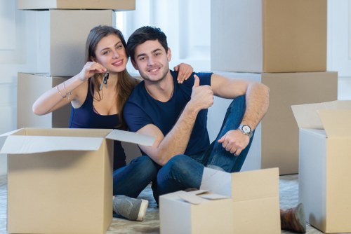 Packing boxes and protective wrap for a home move in Hammersmith