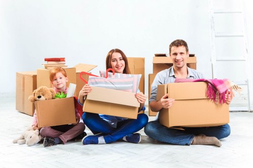 Office removal setup in a West London commercial property