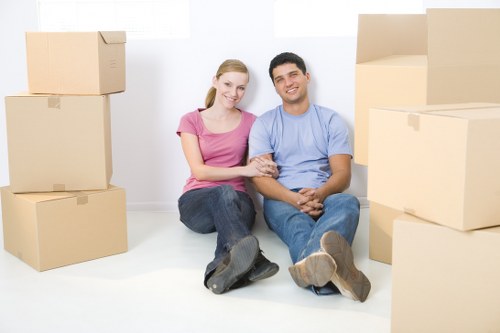 Removal team planning a move in Hammersmith residential street