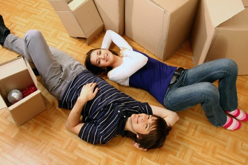 Packed moving boxes ready for a house move in Hammersmith